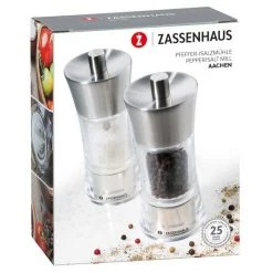 Zassenhaus Mühlen-Set Aachen Edelstahl/Acryl -KitchenAid Geschäft 035773 b