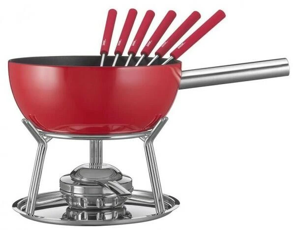 Spring Käsefondue Caquelon-Set Alu Induktion In Rot 3 Spring Käsefondue Caquelon-Set Alu Induktion In Rot