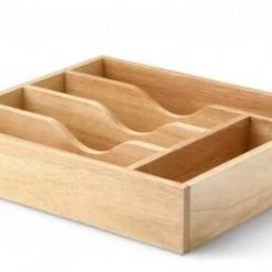 Continenta Besteckkasten Aus Gummibaumholz