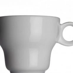 Modern Classic Café Au Lait Tasse Von Porzellanfabrik Walküre, Weiß