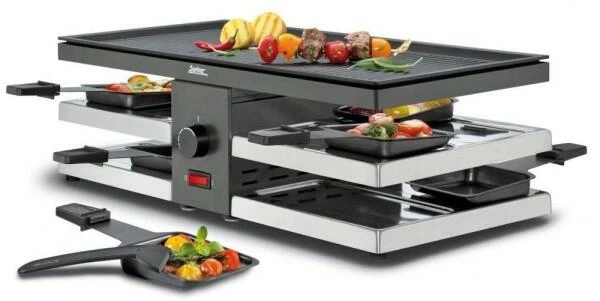 Spring Raclette8 Fun Mit Alu-Grillplatte In Schwarz 3 Spring Raclette8 Fun Mit Alu-Grillplatte In Schwarz