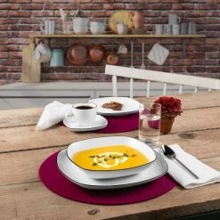 Seltmann Weiden Lido Black Line Speiseteller Flach Eckig 26 Cm -KitchenAid Geschäft 33 10826 kombi 30 tlg D eck 01