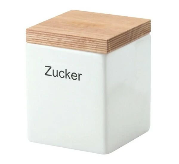 Continenta Vorratsdose Quadratisch Aus Keramik Mit Holzdeckel 10 Cm/ 10 Cm/ 12,5 Cm, 800 Ml 3 Continenta Vorratsdose Quadratisch Aus Keramik Mit Holzdeckel 10 Cm/ 10 Cm/ 12,5 Cm, 800 Ml