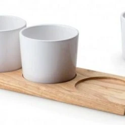 Continenta Tablett Aus Gummibaumholz Mit 3 Dipschalen -KitchenAid Geschäft 3946 1 l