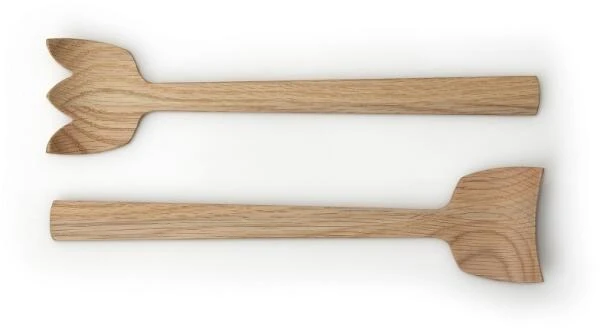 Continenta Salatbesteck Tulip, Eiche 4 Continenta Salatbesteck Tulip, Eiche – Bild 2