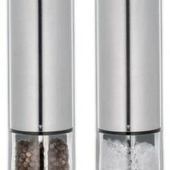 Cilio Pfeffermühle Und Salzmühle "Bergamo" Elektrisch, Satiniert Im Set