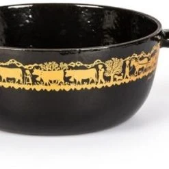 Stöckli Käsefondue-Caquelon Classic Alpaufzug, Schwarz 22 Cm / 2,7 L