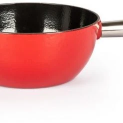 Stöckli Käsefondue-Caquelon Elegance, Rot-schwarz 21 Cm / 2,2 L