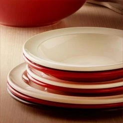 Emile Henry Suppen-/Pastateller In Fusain -KitchenAid Geschäft EH 887X Amb Assiettes Plates Pile A 3