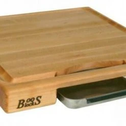 Boos Blocks Schneidebrett PrepMaster Mit Auffangschale 46 X 46 X 6 Cm/ 7,5 Kg